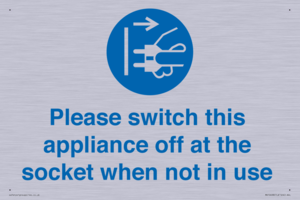 Please switch this appliance off at the socket when not in use